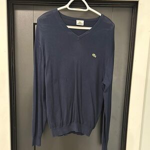 Lacoste Blue V-Neck Sweater